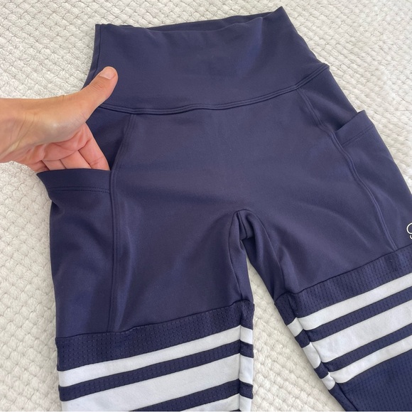 Bombshell Sportwear Performance Thigh High Leggings XXS Navy Blue Athletic Gym - Picture 6 of 14
